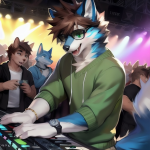 Furry Blue DJ